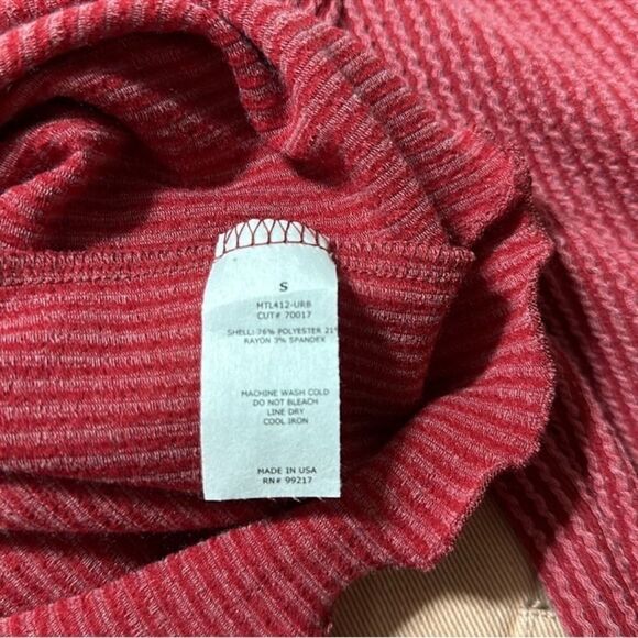 Moa Moa S Cranberry Red Ribbed Mock neck Long Sleeve Top - Picture 9 of 9